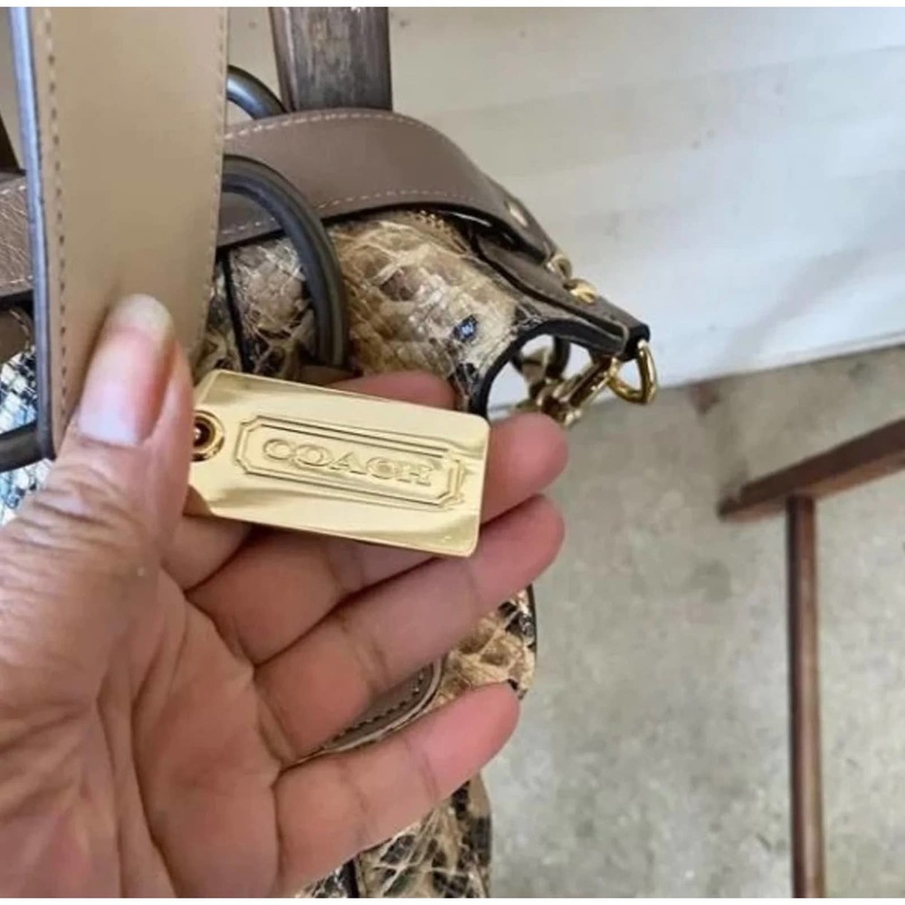 00s Coach Kristen Elevated Python Leather Satchel… - image 6